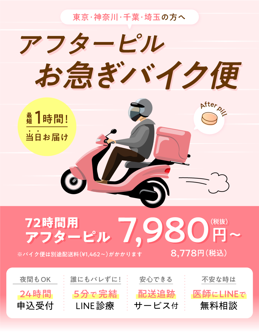 アフターピルお急ぎバイク便