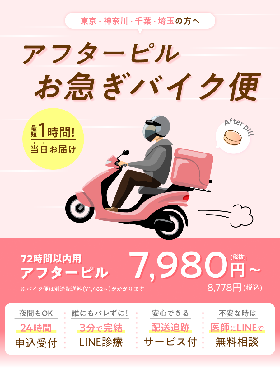 アフターピルお急ぎバイク便