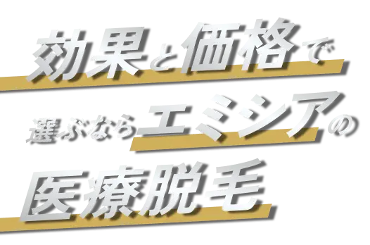 効果と価格で選ぶならエミシアの医療脱毛