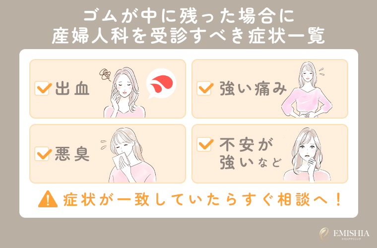 ゴムが中に残った場合に産婦人科を受診すべき目安