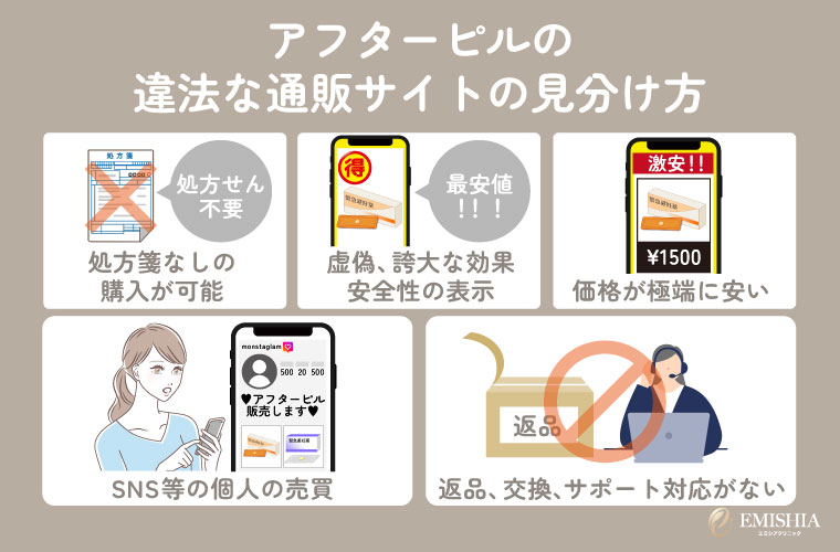 アフターピルの違法な通販サイトの見分け方