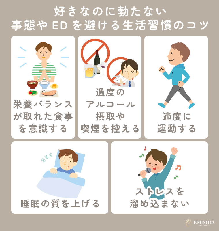 好きなのに勃たない事態やEDを避ける生活習慣のコツ